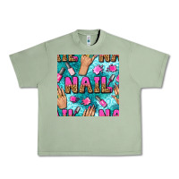 Oil Green nail art hands and polish with turquoise leopard and glitter seamless  Urban Heavy Tee - BundleAndBundleShop
