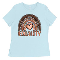 Baby Blue equality melanin rainbow Ladies Tee - OliviaCreatesArt