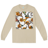 Mushroom native american aztec seamless pattern 7 Long Sleeve Tee - BundleAndBundleShop