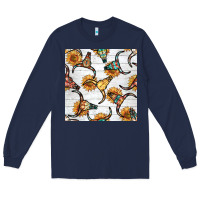 Navy native american aztec seamless pattern 7 Long Sleeve Tee - BundleAndBundleShop