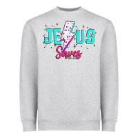 Heather Grey jesus saves Heavyweight Sweatshirt - JahusDesignShop