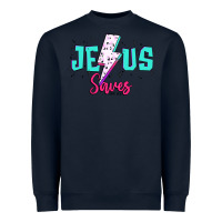 Navy jesus saves Heavyweight Sweatshirt - JahusDesignShop
