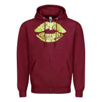 Burgundy tennis lips Zipper Hoodie - AdoDesignShop