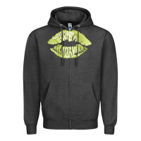 Charcoal Heather tennis lips Zipper Hoodie - AdoDesignShop