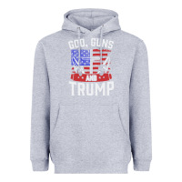 Heather Grey god guns and trump Heavyweight Hoodie - artisFamous