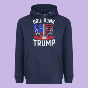 God Guns And Trump Heavyweight Hoodie Designed By Artisfamous