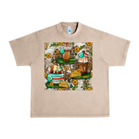 French Oak cow coffee cups and farm with leopard seamless pattern bbs Urban Heavy Tee - BundleAndBundleShop