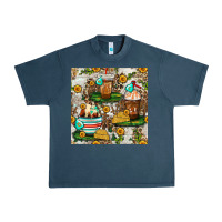 Midnight Navy cow coffee cups and farm with leopard seamless pattern bbs Urban Heavy Tee - BundleAndBundleShop