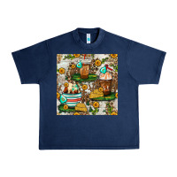 Navy cow coffee cups and farm with leopard seamless pattern bbs Urban Heavy Tee - BundleAndBundleShop