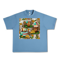 Pebble Blue cow coffee cups and farm with leopard seamless pattern bbs Urban Heavy Tee - BundleAndBundleShop