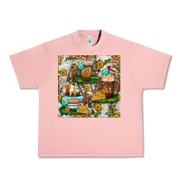 Salmon cow coffee cups and farm with leopard seamless pattern bbs Urban Heavy Tee - BundleAndBundleShop