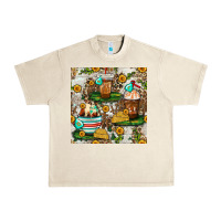 Sandshell cow coffee cups and farm with leopard seamless pattern bbs Urban Heavy Tee - BundleAndBundleShop