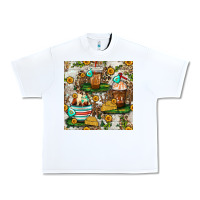 White cow coffee cups and farm with leopard seamless pattern bbs Urban Heavy Tee - BundleAndBundleShop