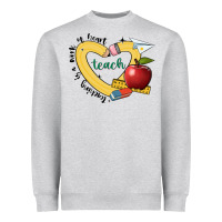 Heather Grey teaching is a work of heart Heavyweight Sweatshirt - JahusDesignShop