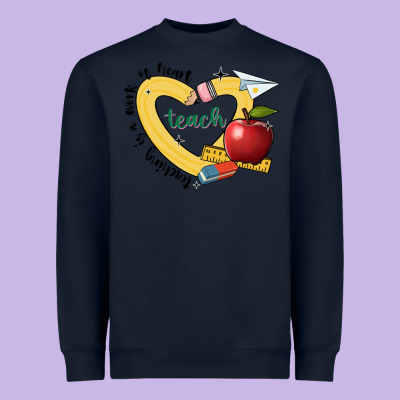 Teaching Is A Work Of Heart Heavyweight Sweatshirt Designed By Jahusdesignshop