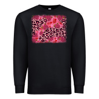 Black valentine's day roses leopard background Premium Sweatshirt - JahusDesignShop