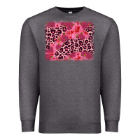 Charcoal Heather valentine's day roses leopard background Premium Sweatshirt - JahusDesignShop
