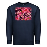 Navy valentine's day roses leopard background Premium Sweatshirt - JahusDesignShop