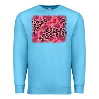 Ocean Blue valentine's day roses leopard background Premium Sweatshirt - JahusDesignShop