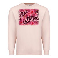 Pale Pink valentine's day roses leopard background Premium Sweatshirt - JahusDesignShop