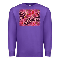 Purple valentine's day roses leopard background Premium Sweatshirt - JahusDesignShop