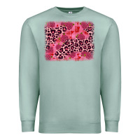 Seafoam valentine's day roses leopard background Premium Sweatshirt - JahusDesignShop