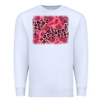 White valentine's day roses leopard background Premium Sweatshirt - JahusDesignShop