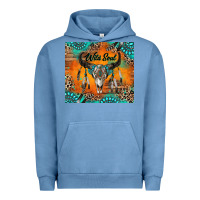 Pigment Pebble Blue wild soul boho bull skull Urban Hoodie - RanaPortraitStore