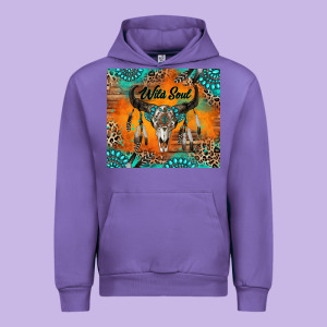 Wild Soul Boho Bull Skull Urban Hoodie Designed By Ranaportraitstore