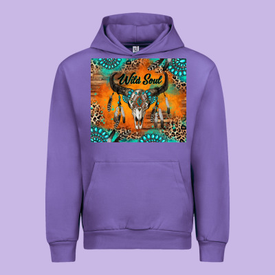 Wild Soul Boho Bull Skull Urban Hoodie Designed By Ranaportraitstore