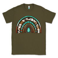 Army Green blessed western rainbow Classic Tee - Jasminsmagicworld