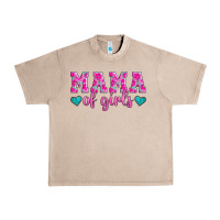 French Oak mama of girls floral pattern turquoise heart Urban Heavy Tee - Jasminsmagicworld