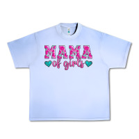 Grape Ice mama of girls floral pattern turquoise heart Urban Heavy Tee - Jasminsmagicworld