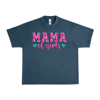 Midnight Navy mama of girls floral pattern turquoise heart Urban Heavy Tee - Jasminsmagicworld
