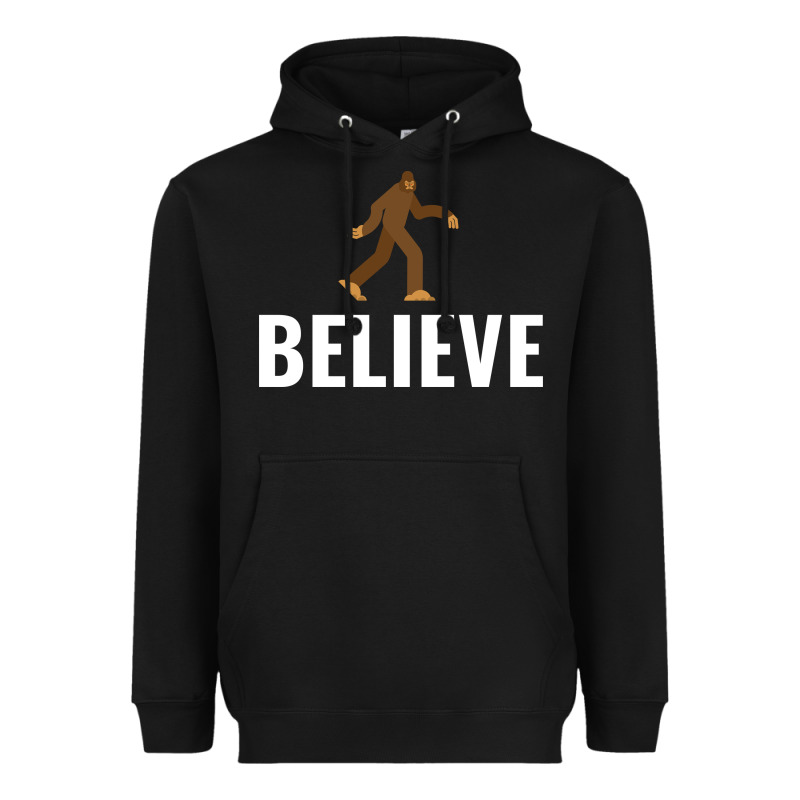 Believe Bigfoot White Heavyweight Hoodie by artisFamous | Teevron