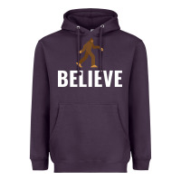 Plum believe bigfoot white Heavyweight Hoodie - artisFamous