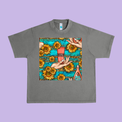 Hand Cream Nail Polish Remover And Sunflowers With Leopard And Glitter Urban Heavy Tee Designed By Bundleandbundleshop