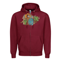 Burgundy horseshoe leopard gemstone cactus patch Zipper Hoodie - AdoDesignShop