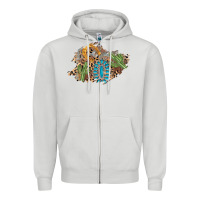 Dove Grey horseshoe leopard gemstone cactus patch Zipper Hoodie - AdoDesignShop