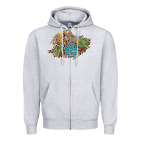 Heather Grey horseshoe leopard gemstone cactus patch Zipper Hoodie - AdoDesignShop