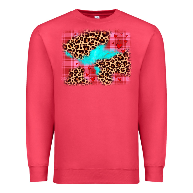 Valentine's Day Leopard Background Premium Sweatshirt by JahusDesignShop | Teevron