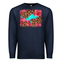 Navy valentine's day leopard background Premium Sweatshirt - JahusDesignShop