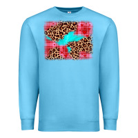 Ocean Blue valentine's day leopard background Premium Sweatshirt - JahusDesignShop