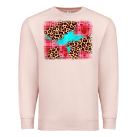 Pale Pink valentine's day leopard background Premium Sweatshirt - JahusDesignShop