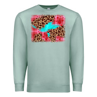Seafoam valentine's day leopard background Premium Sweatshirt - JahusDesignShop