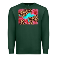 Sports Green valentine's day leopard background Premium Sweatshirt - JahusDesignShop
