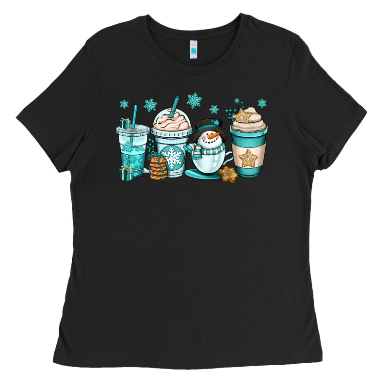 Winter Coffee Cups Ladies Tee by OliviaCreatesArt | Teevron