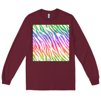 Burgundy watercolor rainbow zebra seamless pattern Long Sleeve Tee - BundleAndBundleShop