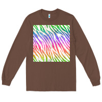 Chestnut watercolor rainbow zebra seamless pattern Long Sleeve Tee - BundleAndBundleShop