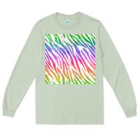 Matcha watercolor rainbow zebra seamless pattern Long Sleeve Tee - BundleAndBundleShop